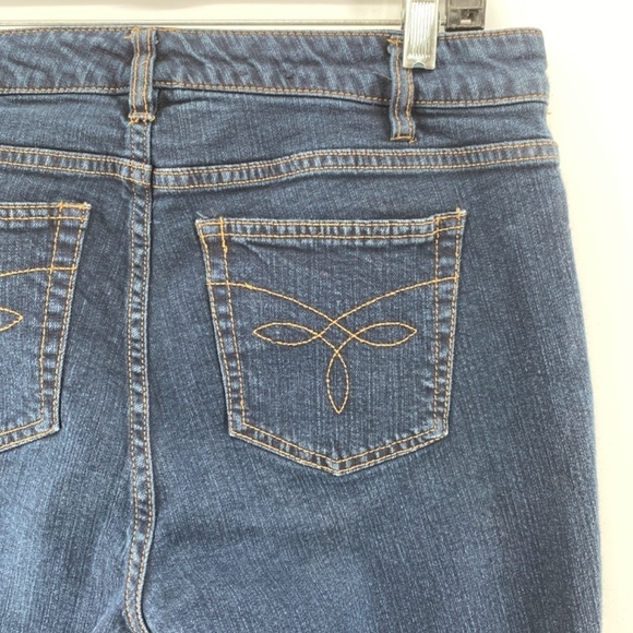 Chaps Jeans Women's Size 8 Straight Leg Dark Blue Denim 5 Pocket Stretch - Picture 9 of 11